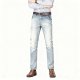 Men's Dark Blue Slightly Distressed Denim Jeans