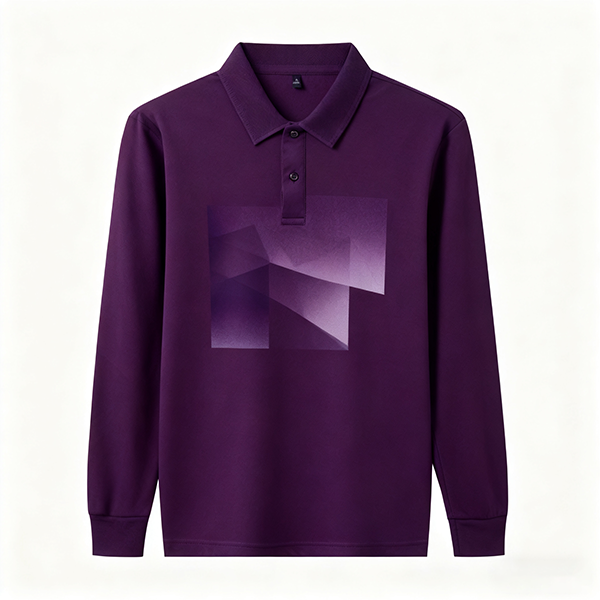 Men's Anti-Wrinkle Long Sleeve Polo - Comfortable Lapel Collar Work Casual Daily Shirt