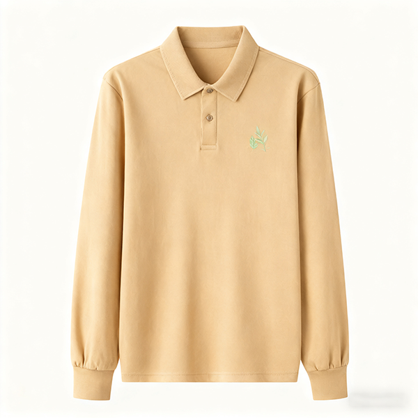 Men's Work Daily Polo Shirt - Long Sleeve Lapel Collar Anti-Wrinkle Comfortable Casual